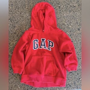 Baby Gap Red Fleece Logo Hoodie size 2 years